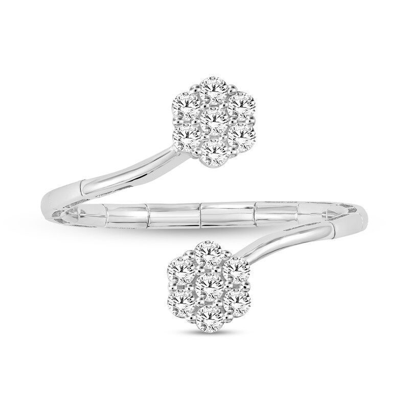 0.30 CT. T.W. Lab-Grown Diamond Bypass Open Flex Ring in Sterling Silver (F/SI2)