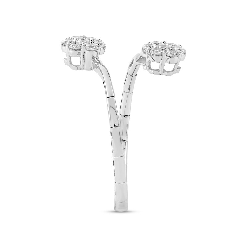 0.30 CT. T.W. Lab-Grown Diamond Bypass Open Flex Ring in Sterling Silver (F/SI2)