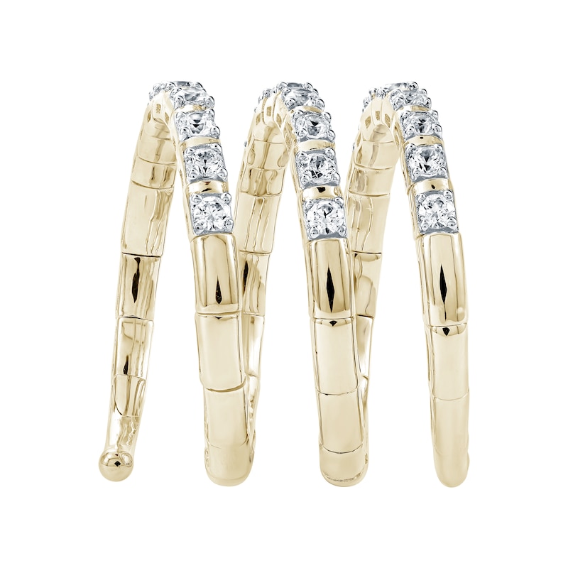 0.70 CT. T.W. Certified Lab-Grown Diamond Spiral Flex Ring in Sterling Silver with 14K Gold Plate (F/SI2)