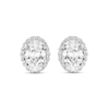 Thumbnail Image 1 of 2.23 CT. T.W. Oval Certified Lab-Grown Diamond Frame Stud Earrings in Sterling Silver (F/SI2)