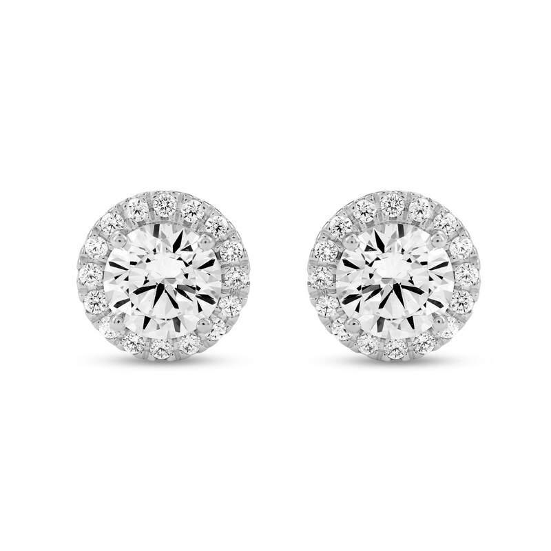 CT. T.W. Certified Lab-Grown Diamond Frame Stud Earrings in Sterling Silver (F/SI2