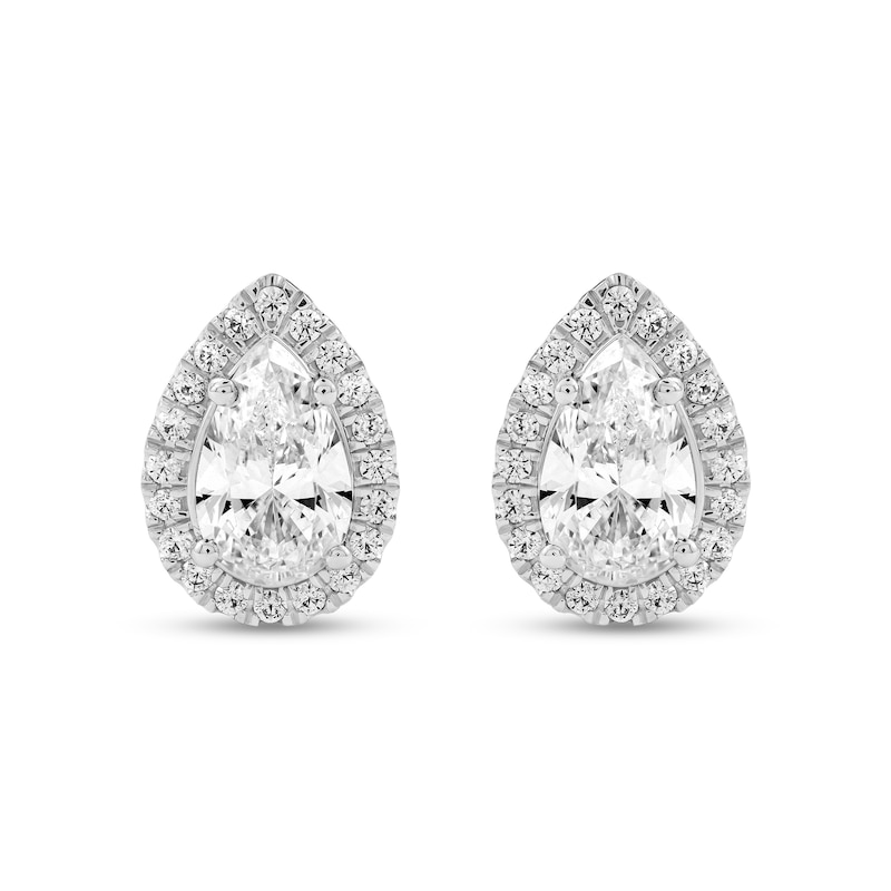 2.23 CT. T.W. Pear-Shaped Certified Lab-Grown Diamond Stud Earrings in Sterling Silver (F/SI2)