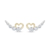 Thumbnail Image 1 of 0.70 CT. T.W. Lab-Grown Diamond Heart Stud Earrings in Sterling Silver with 14K Gold Plate
