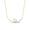 Thumbnail Image 1 of 0.50 CT. T.W. Lab-Grown Diamond Journey Curved Bar Necklace in 10K Gold (F/SI2)