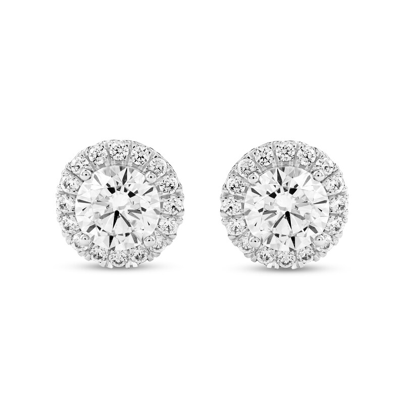 Main Image 1 of 4.75 CT. T.W. Certified Lab-Grown Diamond Frame Stud Earrings in Sterling Silver (F/SI2)