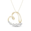 Thumbnail Image 1 of 0.29 CT. T.W. Certified Lab-Grown Diamond Journey Heart Pendant in 10K Gold (F/SI2)