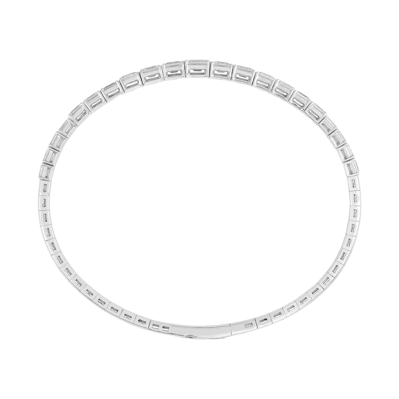 3.50 CT. T.W. Certified Lab-Grown Diamond Flex Bangle Bracelet in 10K White Gold (F/SI2)