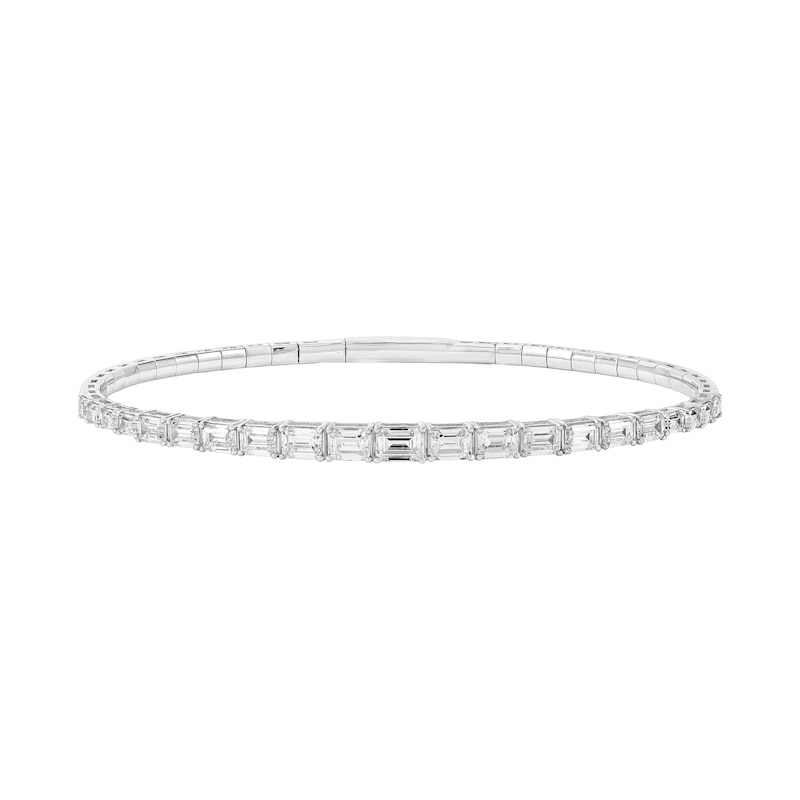 3.50 CT. T.W. Certified Lab-Grown Diamond Flex Bangle Bracelet in 10K White Gold (F/SI2)