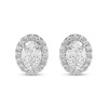 Thumbnail Image 1 of 3.50 CT. T.W. Oval Certified Lab-Grown Diamond Frame Stud Earrings in Sterling Silver (F/SI2)