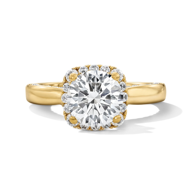 2 CT. T.W. Certified Lab-Grown Diamond Halo Engagement Ring 14K Yellow Gold (F/VS2)