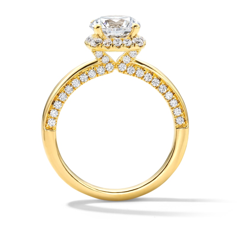 2 CT. T.W. Certified Lab-Grown Diamond Halo Engagement Ring 14K Yellow Gold (F/VS2)