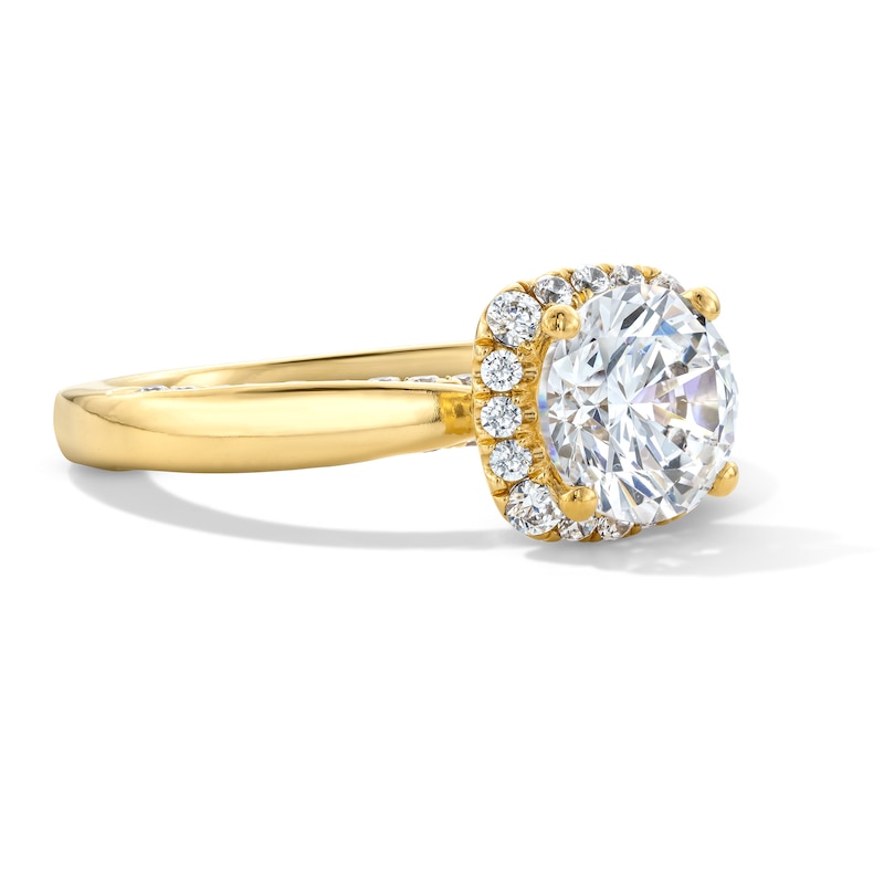 2 CT. T.W. Certified Lab-Grown Diamond Halo Engagement Ring 14K Yellow Gold (F/VS2)