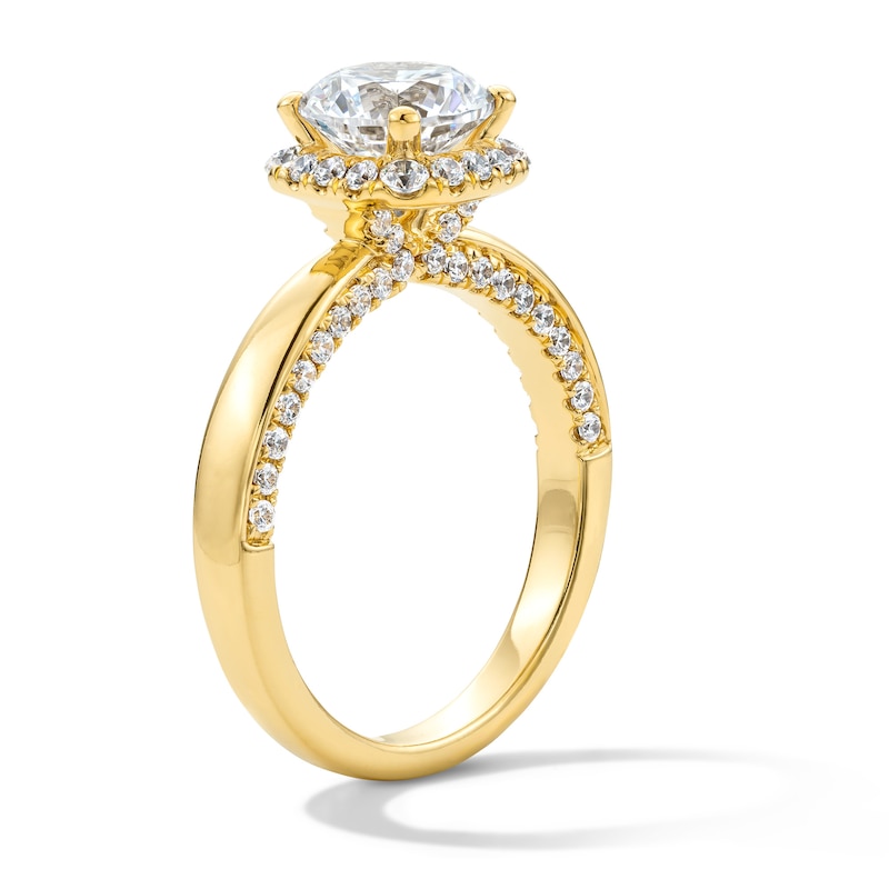 2 CT. T.W. Certified Lab-Grown Diamond Halo Engagement Ring 14K Yellow Gold (F/VS2)