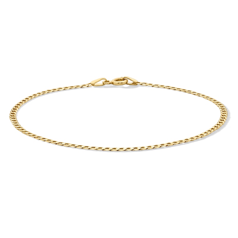Main Image 1 of 1.85mm Diamond-Cut Curb Chain Bracelet in Solid 10K Gold - 7.25"