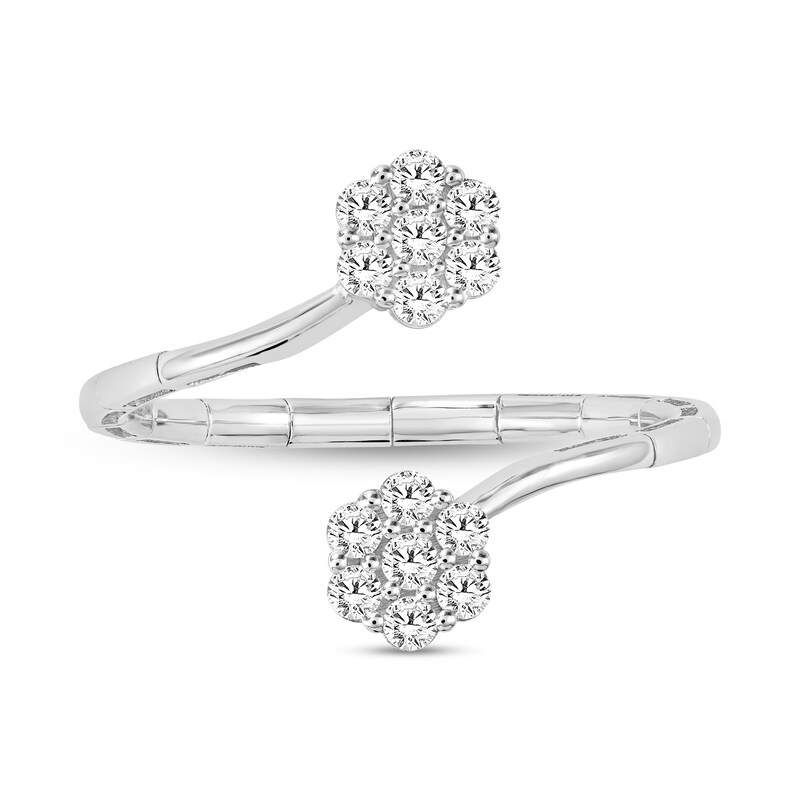 0.29 CT. T.W. Certified Lab-Grown Diamond Bypass Open Flex Ring in 10K White Gold (F/SI2)