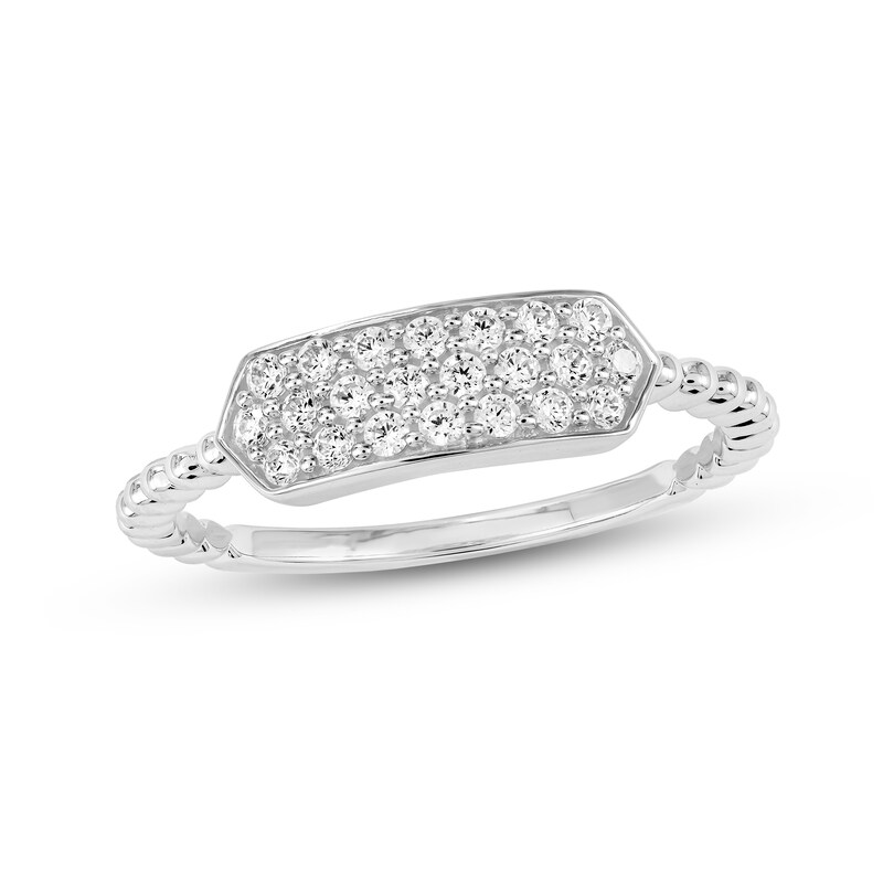 0.25 CT. T.W. Certified Lab-Grown Multi-Diamond Hex Ring in 10K White Gold (F/SI2)