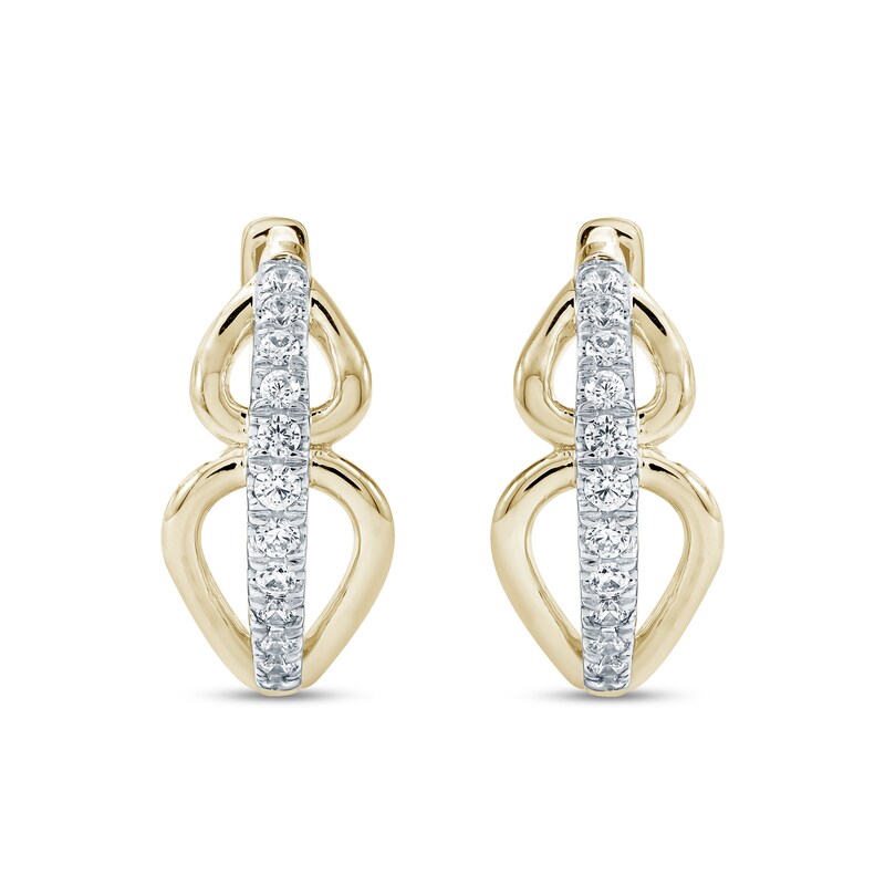0.14 CT. T.W. Certified Lab-Grown Diamond Hoop Earrings in 10K Gold (F/SI2)
