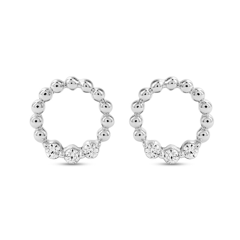 0.04 CT. T.W. Certified Lab-Grown Diamond Circle Stud Earrings in 10K White Gold (F/SI2)