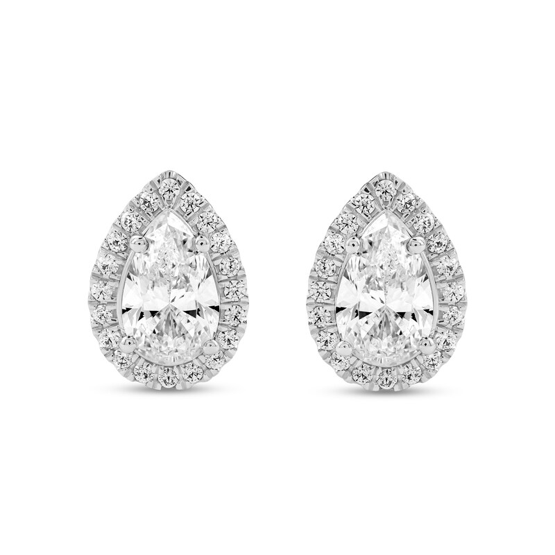 2.23 CT. T.W. Pear-Shaped Certified Lab-Grown Diamond Stud Earrings in 10K White Gold (F/SI2)