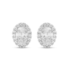 Thumbnail Image 1 of 4.75 CT. T.W. Oval Certified Lab-Grown Diamond Frame Stud Earrings in 10K White Gold (F/SI2)