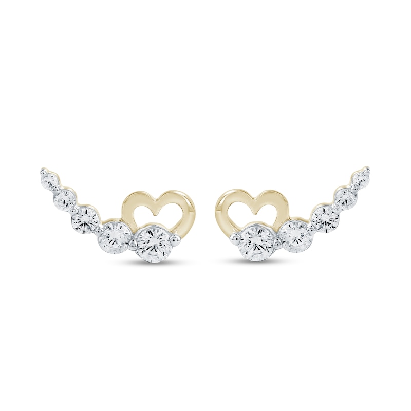 0.70 CT. T.W. Lab-Grown Diamond Heart Stud Earrings in 10K Gold