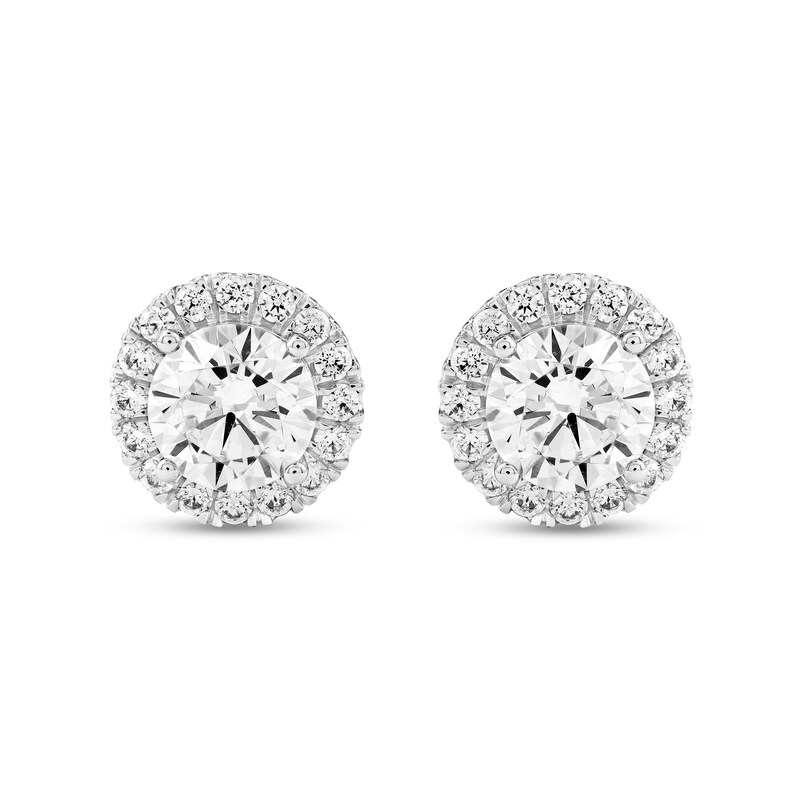 CT. T.W. Certified Lab-Grown Diamond Frame Stud Earrings in 10K White Gold (F/SI2