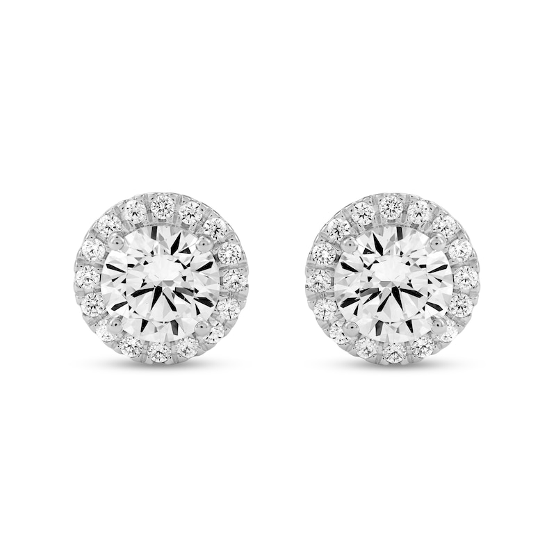 Main Image 1 of 3.50 CT. T.W. Certified Lab-Grown Diamond Frame Stud Earrings in 10K White Gold (F/SI2)