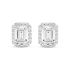 Thumbnail Image 1 of 2.23 CT. T.W. Emerald-Cut Certified Lab-Grown Diamond Frame Stud Earrings in 10K White Gold (F/SI2)