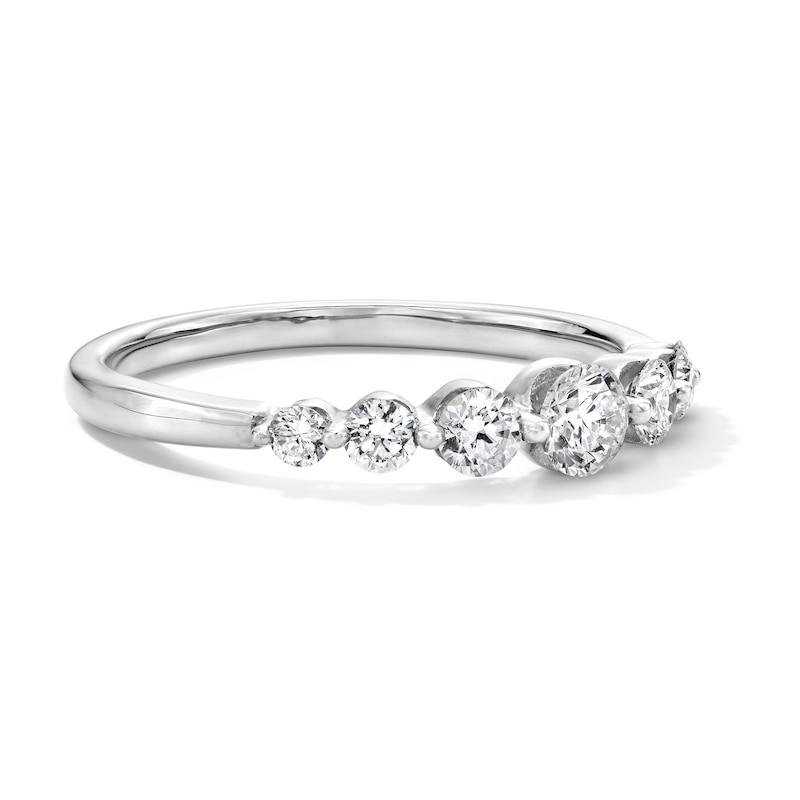 Main Image 3 of 0.45 CT. T.W. Certified Lab-Grown Diamond Station Band in 14K White Gold (F/VS2)