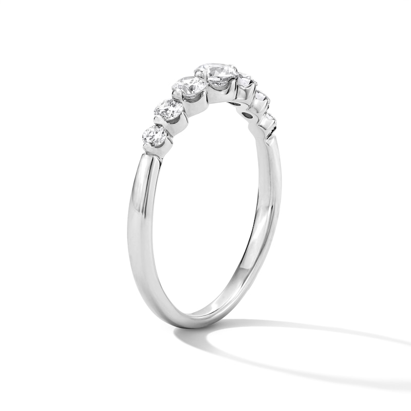 Main Image 4 of 0.45 CT. T.W. Certified Lab-Grown Diamond Station Band in 14K White Gold (F/VS2)