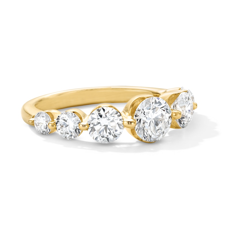 Main Image 4 of 2 CT. T.W. Certified Lab-Grown Diamond Seven Stone Anniversary Band in 14K Yellow Gold (F/VS2)