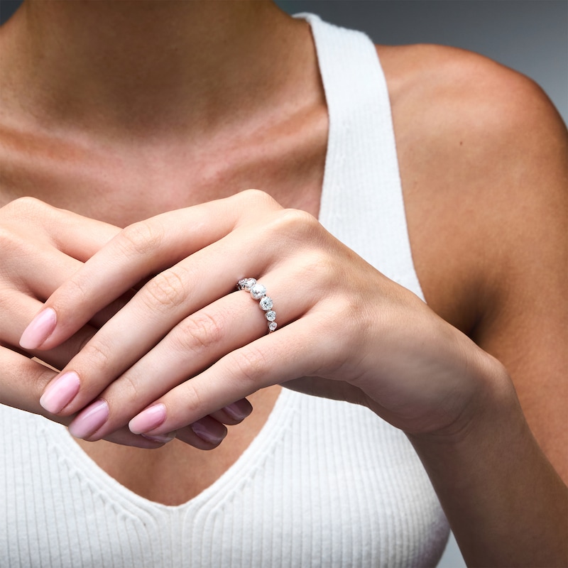 Main Image 2 of 1.45 CT. T.W. Certified Lab-Grown Diamond Station Band in 14K White Gold (F/VS2)