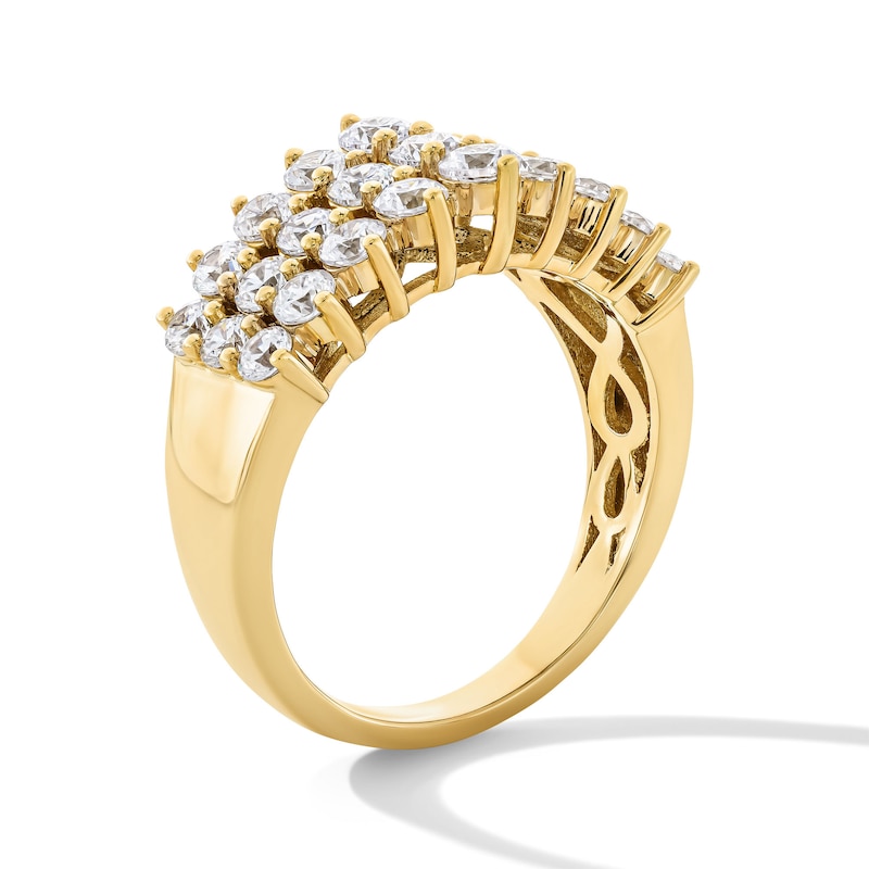 Main Image 4 of 2 CT. T.W. Certified Lab-Grown Diamond Multi-Row Anniversary Band in 10K Gold (F/VS2)