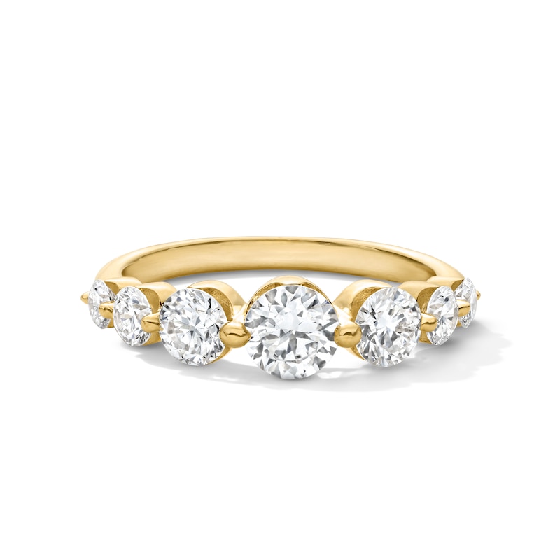 Main Image 1 of 1-1/2 CT. T.W. Certified Lab-Grown Diamond Seven Stone Anniversary Band in 14K Yellow Gold (F/VS2)