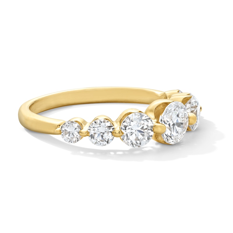 Main Image 4 of 1-1/2 CT. T.W. Certified Lab-Grown Diamond Seven Stone Anniversary Band in 14K Yellow Gold (F/VS2)