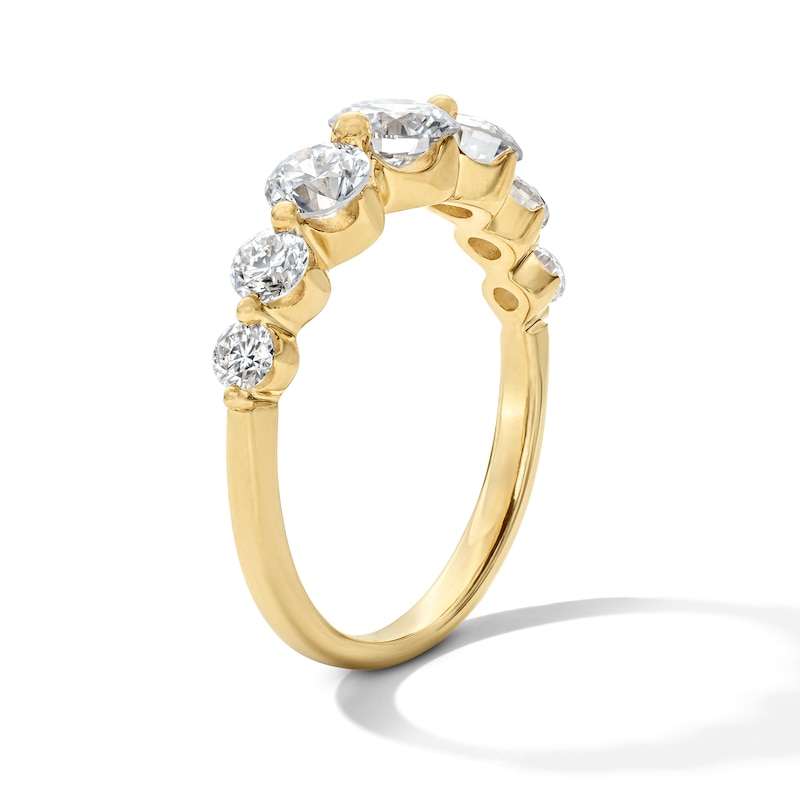 Main Image 5 of 1-1/2 CT. T.W. Certified Lab-Grown Diamond Seven Stone Anniversary Band in 14K Yellow Gold (F/VS2)