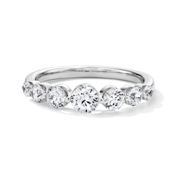 0.95 CT. T.W. Certified Lab-Grown Diamond Station Band in 14K White Gold (F/VS2)
