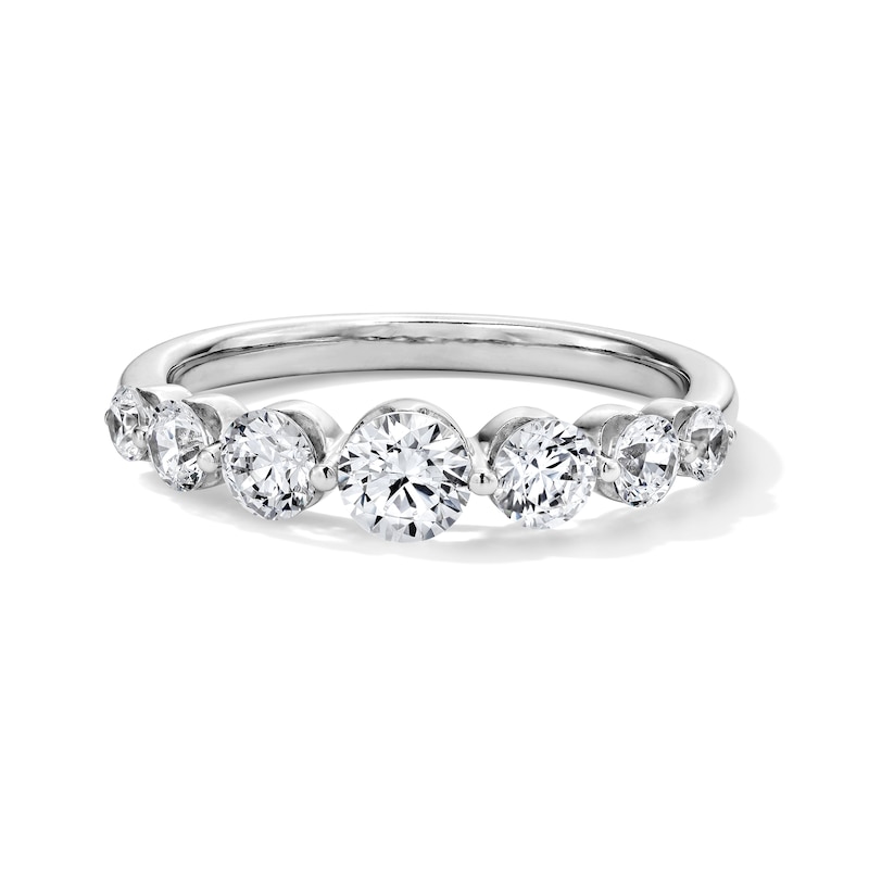 Main Image 1 of 0.95 CT. T.W. Certified Lab-Grown Diamond Station Band in 14K White Gold (F/VS2)