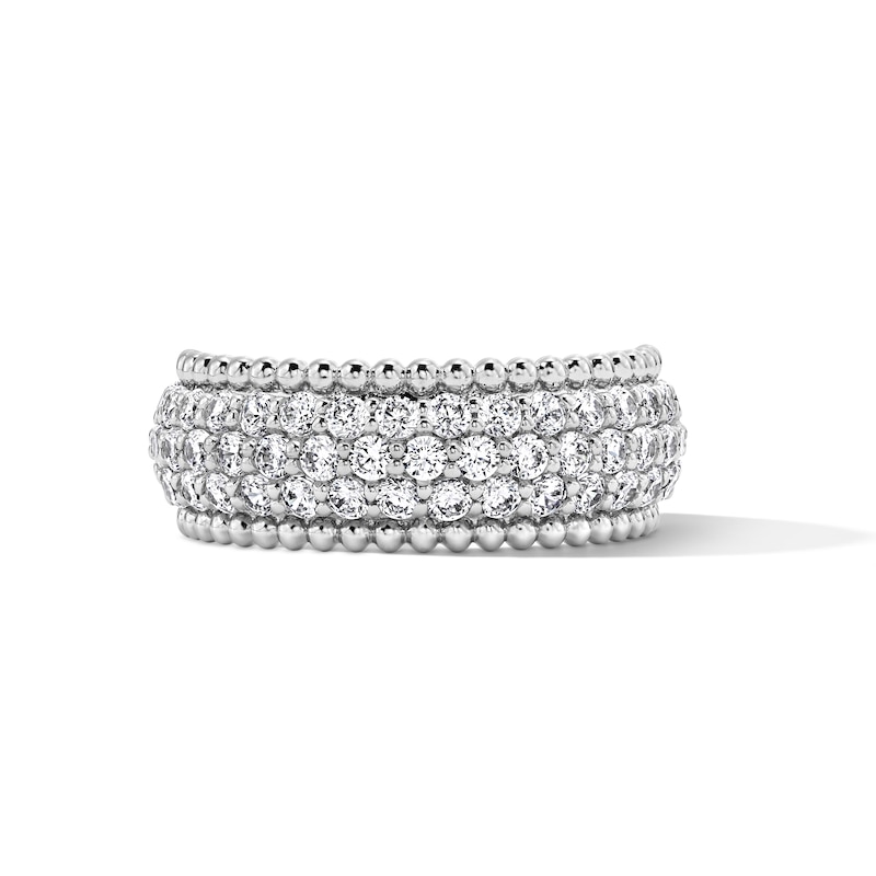 1 CT. T.W. Certified Lab-Grown Diamond Beaded Anniversary Band in Sterling Silver (F/VS2)