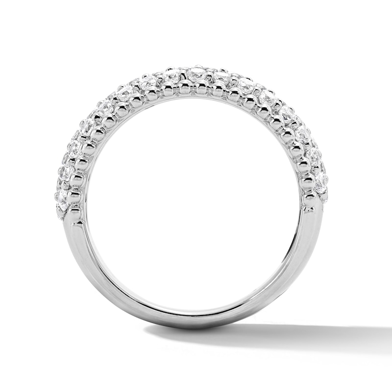 1 CT. T.W. Certified Lab-Grown Diamond Beaded Anniversary Band in Sterling Silver (F/VS2)