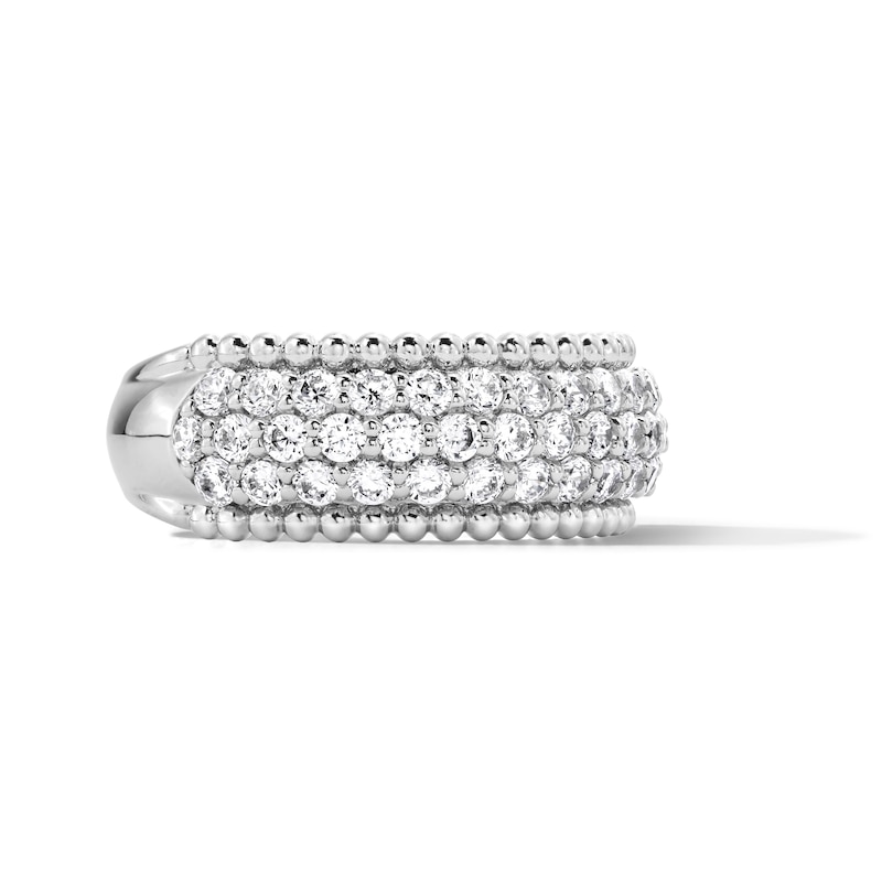 1 CT. T.W. Certified Lab-Grown Diamond Beaded Anniversary Band in Sterling Silver (F/VS2)