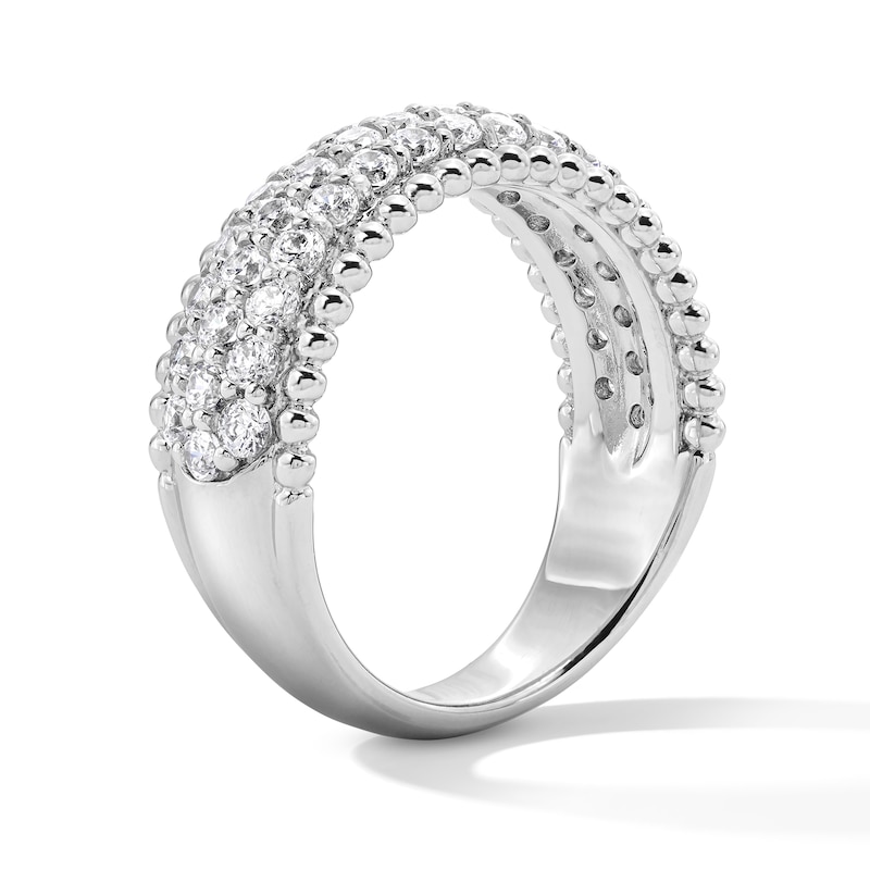 1 CT. T.W. Certified Lab-Grown Diamond Beaded Anniversary Band in Sterling Silver (F/VS2)