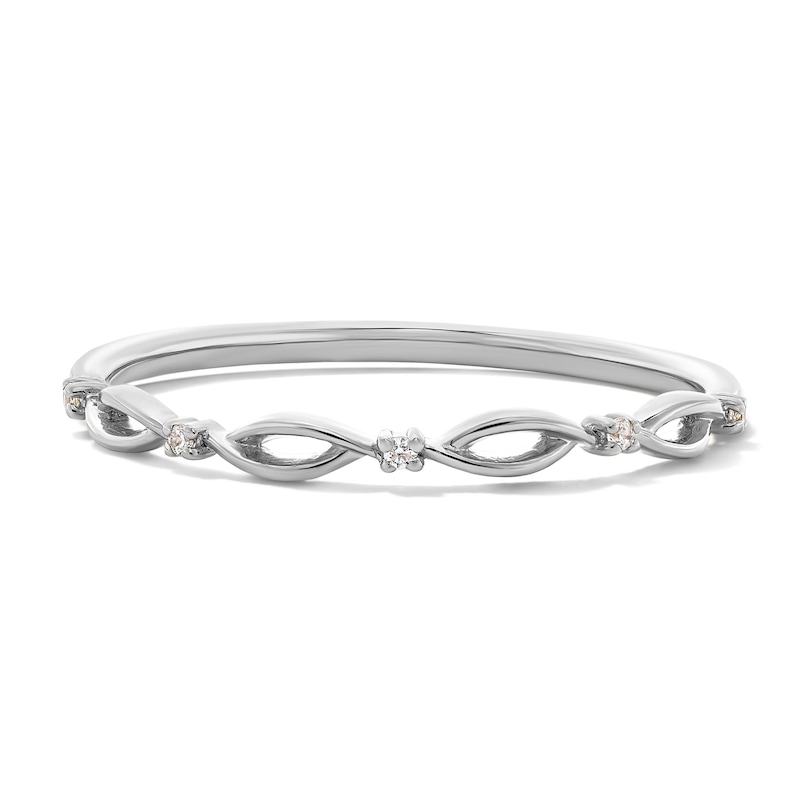 Diamond Accent Stackable Anniversary Band 10K White Gold