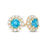 Thumbnail Image 1 of Child’s Blue and White Cubic Zirconia Stud Earrings in 10K Gold