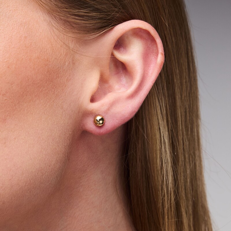 Diamond Cut Ball Stud Earrings in Solid 10K Gold