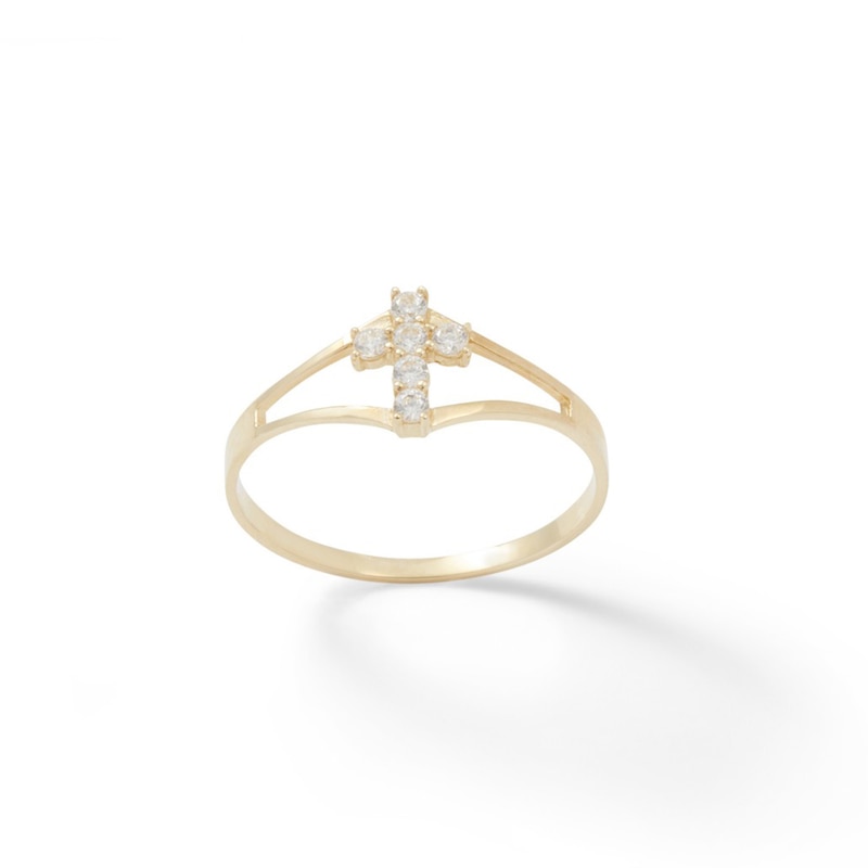 Child's Cubic Zirconia Cross Ring in 10K Gold