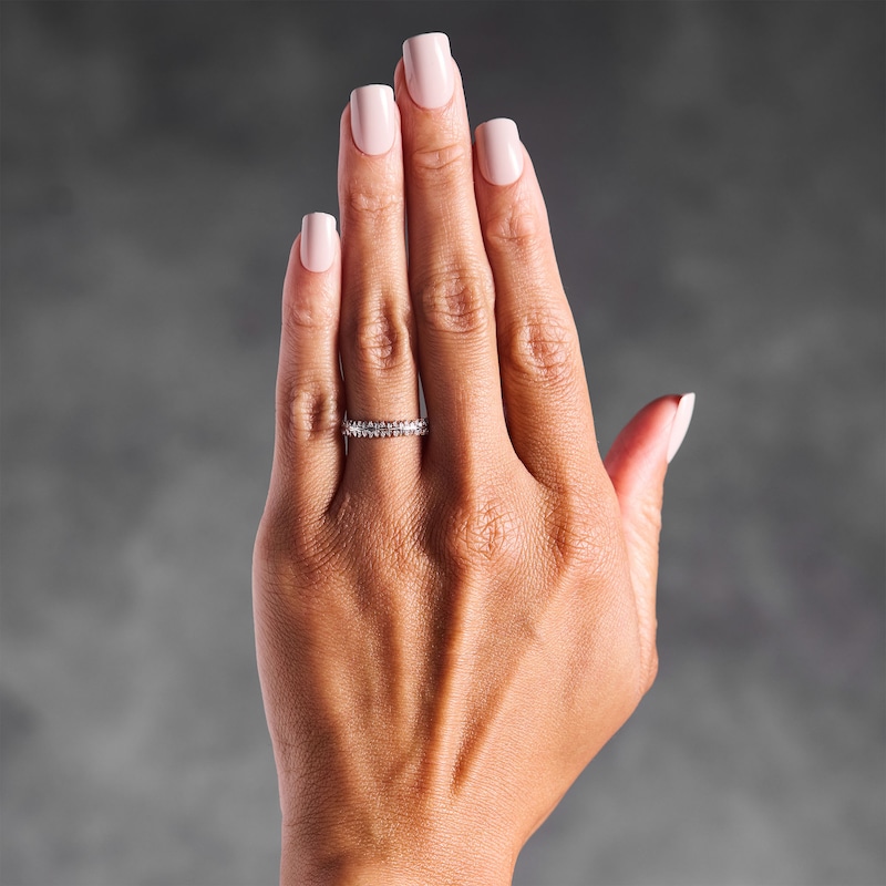 Diamond Accent Anniversary Ring 10K White Gold