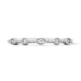 0.04 CT. T.W. Diamond Stackable Anniversary Station Ring in 10K White Gold