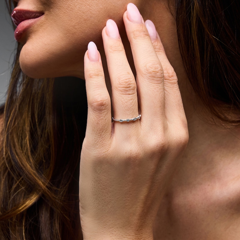 0.04 CT. T.W. Diamond Stackable Anniversary Station Ring in 10K Gold