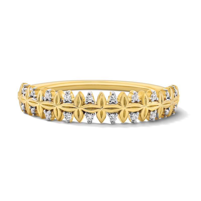 Diamond Accent Anniversary Ring 10K Yellow Gold